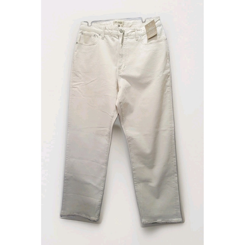 NWT Madewell Curvy 90s Straight Leg Jeans Womens Size W 32 Curvy Cream High Rise
